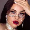 Montura de Gafas Personalizada sin Lentes con Pedrería, un Accesorio Llamativo Dulce y Genial para Chicas para Salir, Gafas Decorativas de Media Montura a la Moda Estilo Ins