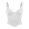 Comércio Exterior Europeu e Americano Renda Sexy com Aro Costela de Peixe Top Curto Transparente Body Modelador Hot Girl para Mulheres