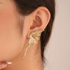 Pendientes de mariposa líquidos sencillos de estilo europeo y americano para mujer, diseño de nicho de moda, pendientes asimétricos con alas de mariposa.