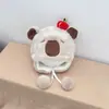 Chapéu de Pelúcia Fofo de Desenho Animado Capivara para Mulheres, Chapéu Lei Feng Espessado à Prova de Frio para Outono e Inverno com Proteção para as Orelhas