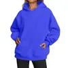 Moletom com Capuz Hip-Hop de Lã Amazon para Mulheres, Cor Sólida, Manga Longa, com Bolsos, Moletom Pulôver Solto, Hoodie Lulu
