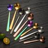 Cuchara redonda de acero inoxidable 304 cuchara para condimentos cuchara para tremella nido de pájaro miel cuchara de regalo mango corto pastel postre cuchara para helado