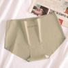 Roupa íntima Feminina Huajunda Sem Costura de Seda de Gelo Cintura Média 7A Antibacteriana Seda de Amora Shorts Esportivos de Yoga para Mulheres Respirável