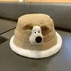 Chapéus Infantis para Outono e Inverno, Design Fofo de Cachorrinho, Chapéu de Pescador com Forro de Lã e Espessado, Chapéu Quente de Inverno para Bebês, Meninos e Meninas, Chapéu Bucket