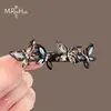 Pinza para el Cabello de Mariposa con Pedrería, Accesorio de Alta Gama para Cabello Semirecogido en la Parte Trasera de la Cabeza, Elegante Pasador para Madres, Pinza Recta para el Cabello, Pinza de Resorte