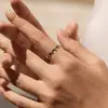 Anillo de Corona de Plata de Ley S925 con Moissanita de Claridad VVS1 MODIAN para Mujer, Anillo Minimalista de Moda y Único