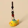 Chaveiro Pingente de Escultura em Madeira Artesanal Criativa Peixe-Palhaço, Decoração de Mochila de Peixinho Fofo, Presente Comemorativo de Alta Qualidade