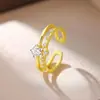 Anel Céu Estrelado de Camada Dupla Mais Vendido na Shopee, Design Moderno e Estiloso, Anel Aberto Ajustável