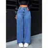 Jeans Rectos de Cintura Alta Estilo Dulce y Picante Transfronterizos para Mujer, Nuevos Pantalones Largos Versátiles de Moda Sueltos Transfronterizos de Amazon