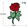 Venda quente bordado de computador estilo nacional rosa flor vermelha grande adesivos de tecido patch adesivo termofusível sem costura acessórios de vestuário