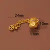 Accesorios Antiguos Vietnamitas de Oro de Arena Alta Retención de Color Cuentas Espaciadoras Colgante de Zirconio Incrustado de Durazno Cadena de Extensión para Pulsera y Collar Joyería DIY