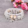 Nuevo Pulsera de Elefante de Cristal Multicapa para Mujer Estilo Bohemio, Elegante y Sencilla Pulsera Elástica Hecha a Mano con Cuentas