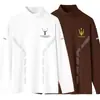 Top de vellón de doble cara para otoño e invierno con cuello semi-alto, capa interior unisex de corte ajustado para negocios, camisa base cálida, camiseta de manga larga para hombre