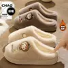 Pantufas de Algodão Fofas de Desenho Animado Hello Kitty para Mulheres, Pantufas Quentes de Inverno para Casa com Solado Grosso Antiderrapante, Pelúcia com Forro de Fleece para Meninas