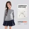 Top de otoño para niña 2026 nuevo estilo camiseta de manga larga para niñas mayores, se puede usar como capa exterior, estilo coreano color café ropa interior