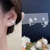 Aretes de Flor Romántica Francesa con Perla para Mujer, Lujo Ligero, de Alta Gama, Aretes Elegantes y Atmosféricos, Simples y Elegantes, Aretes Versátiles