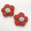 Flor pequeña tejida a mano 4CM pompón de lana flor para accesorios de ropa bolsa pinza para el pelo accesorios broche flor de ganchillo diy