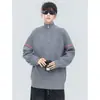 Suéter de tricô com padrão TB de três listras, conjunto combinando masculino e feminino, com zíper parcial, gola alta, estilo vintage, outono/inverno, atacado de uma fábrica transfronteiriça