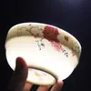 Louça de Mesa Cerâmica para Casa Prato Tigela Tigela com Padrão de Flores Prato Tigela Estoque Rico Borda de Osso Chinês Protegida Tigela Prato de Arroz Flor Dourada