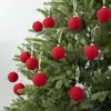 Juego de Bolas Decorativas de Flocking Navideño Transfronterizo, Adornos Colgantes para Decoración de Escena Navideña en Casa Venta al por Mayor