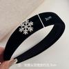 Floco de neve de inverno veludo preto elegante all-match headband outono e inverno acessórios para cabelo grampo de cabelo grampo de cabelo BB clipe textura novo