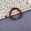 Pulsera de Cinabrio Femenina Diseño Nicho Colgante Doble Ortografía Estrella y Luna Accesorios Pulsera Joyería de Juego Cultural