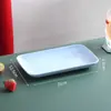 Nuevo plato rectangular de paja de trigo para salchichas en polvo, plato de sushi japonés, plato de frutas para el hogar, mesa de comedor, postre, barbacoa, plato de incienso de trigo