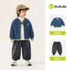Conjunto Infantil Dudu Family Inverno Jaqueta Infantil Manga Longa Calça Outono para Meninas Calça Longa para Bebê Roupas de Inverno Engrossadas Novo