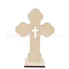 Artesanías de Cruz de Madera Sencillas de Nuevo Estilo Transfronterizas Adornos Tallado Hueco Adornos de Decoración para el Hogar Madera en stock