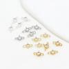 Pulseira colar de ouro 14K banhado a cobre cor de ouro 18K com zircônia redonda, aberto, com duas voltas, acessórios para brincos DIY D44