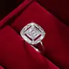 Venta caliente de Wish transfronterizo moda propuesta de compromiso anillo de diamante simple anillo cuadrado coreano popular popular pulsera