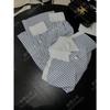 Yuran 26 Modelo Nuevo de Principios de Primavera Hilo de Algodón Modal Importado Rayas Teñidas de Hilo Diseño de Retazos Transpirable Amigable con la Piel Camisa