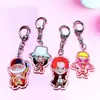 Llavero acrílico de dibujos animados de One Piece, colgante accesorio para mochila de One Piece Luffy Zoro al por mayor, One Piece