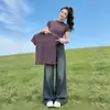 Blusa de Tricô Casual Estilo Coreano Semi-Gola Alta Slim Fit Manga Curta Feminina Verão Nova Chegada Top de Alto Padrão para o Trabalho Redutor de Idade