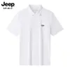 Jeep Spirit Camiseta Polo de Manga Corta para Hombre Estilo Nuevo Cuello de Solapa Seda de Hielo Secado Rápido Top Deportivo para Correr