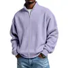 Sitio web independiente transfronterizo europeo y americano ropa de hombre, moda vintage estilo americano para hombre, chaqueta sencilla de color liso con tejido gofrado, cuello alto, con cremallera