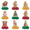 Decoraciones para fiestas navideñas transfronterizas, adornos navideños de panal tridimensionales, decoraciones de mesa festivas, arreglos para fiestas