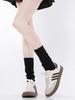 Calcetines Simples de Pantorrilla Serie Mary Jane Miu para Primavera y Otoño Calcetines Grises Finos de Felpa Calcetines de Algodón Sueltos Perezosos de Media Pantorrilla para Mujer