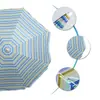 Fornecedor Fabricante Seda Poliéster Listrado Colorido Exportação Guarda-Sol de Praia Guarda-Sol de Exterior Anti-UV Lazer ao Ar Livre