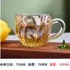 Copo de café de vidro âmbar para uso doméstico, copo para beber água com alça, copo transparente para leite, copo de chá, copo para suco, copo de cerveja