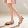 Fabricantes diretos sapatos de feijão couro bovino femininos sola macia 2025 novo sapatos baixos para mães sapatos femininos de couro bico fino plus size