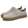 Estación Europea Zapatos de Cuero para Hombre Casual Moda Zapatos Planos 2022 Primavera Nueva Llegada Cuero Mate con Cordones para Hombre Versátil Modernos