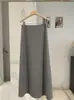 Saia midi evasê estilo minimalista coreano KEKEZOON para mulheres, cor sólida, cintura alta, emagrecedora, saia versátil 8709