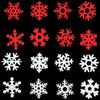25mm copos de nieve de madera transfronterizos blanco rojo Navidad Madera diy decoración adornos colgantes 50 mixtos