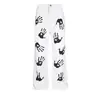 Jeans Rectos con Estampado de Palmeras Estilo Americano High Street 2025 para Hombre, Marca Trendy Holgados y Atractivos Estilo Callejero Pantalones Largos Ligeramente Acampanados