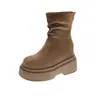 Botas Largas para Mujer 2026 Estilo Nuevo Botas para Mujer Invierno Punta Cuadrada Cremallera Lateral Botas Altas Tacón Grueso para Mujer Botas Ajustadas Botas de Moda Mujer