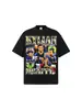 2026 Verão Transfronteiriço Mbappe Nova Camiseta High Street Americana Estampa de Flocos de Neve Retrô Unissex Casual Manga Curta