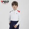 Pgm Nova Roupa de Golfe Infantil Camisetas de Manga Longa para Meninos São Confortáveis e Amigáveis à Pele, Tecidos Esportivos São Modernos e Versáteis