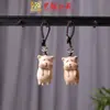 Ciprés Rojo Madera de Haya Talla Gatito Juguetón Colgante de Llave Mochila de Pareja Yiming Xianyuan Colgante Decorativo