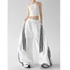 Pantalones Casuales de Retazos a Rayas Retro Americanos para Mujer Hombre Verano Nuevo Diseño Holgados de Pierna Ancha Pantalones de Baile Jazz